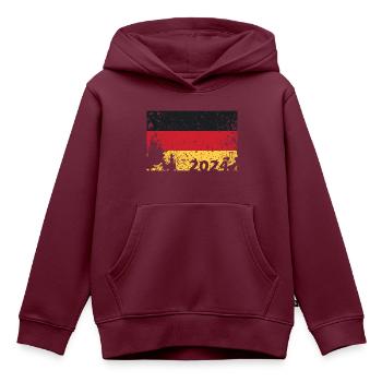 Deutschland Europameisterschaft 2024 Motiv Fußball - Kinder Premium Organic Hoodie - Burgunderrot - Vorne - AI Model Kid Female (0cm)