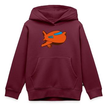 Flugzeug - Kinder Premium Organic Hoodie - Burgunderrot - Vorne - AI Model Kid Female (0cm)