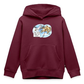 Hundewetter - Kinder Premium Organic Hoodie - Burgunderrot - Vorne - AI Model Kid Female (0cm)