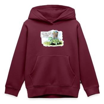 Langsame Einkäufe - Kinder Premium Organic Hoodie - Burgunderrot - Vorne - AI Model Kid Female (0cm)