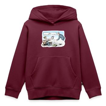 Datenschutz für Musiker - Kinder Premium Organic Hoodie - Burgunderrot - Vorne - AI Model Kid Female (0cm)