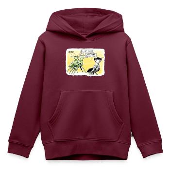 Gottesanbeterin - Kinder Premium Organic Hoodie - Burgunderrot - Vorne - AI Model Kid Female (0cm)