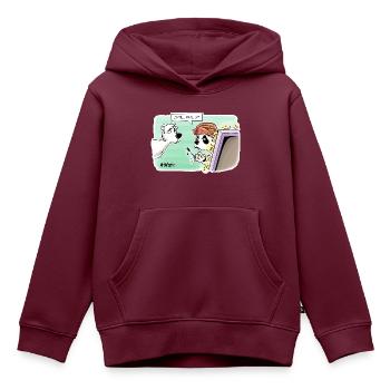 Make-Up Bär - Kinder Premium Organic Hoodie - Burgunderrot - Vorne - AI Model Kid Female (0cm)