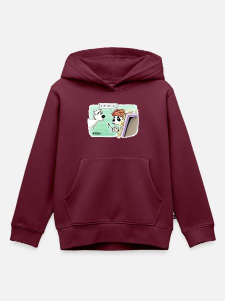 Make-Up Bär - Kinder Premium Organic Hoodie - Burgunderrot