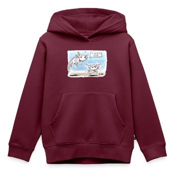 Schlechte Laune Axolotl - Kinder Premium Organic Hoodie - Burgunderrot - Vorne - AI Model Kid Female (0cm)