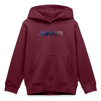 Jupiter | Oberfläche - Kinder Premium Organic Hoodie - Burgunderrot - Vorne - AI Model Kid Female (0cm)