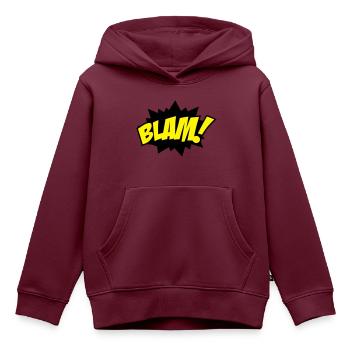 explosion - Kinder Premium Organic Hoodie - Burgunderrot - Vorne - AI Model Kid Female (0cm)