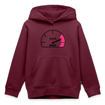 Tacho - Kinder Premium Organic Hoodie - Burgunderrot - Vorne - AI Model Kid Female (0cm)