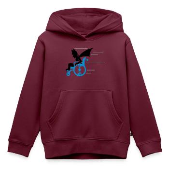 senior superhero (3c) - Kinder Premium Organic Hoodie - Burgunderrot - Vorne - AI Model Kid Female (0cm)