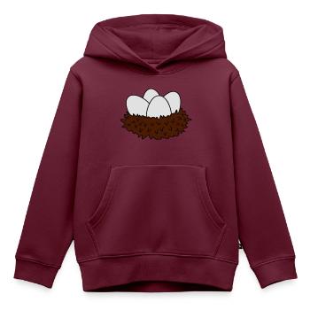 nest - Kinder Premium Organic Hoodie - Burgunderrot - Vorne - AI Model Kid Female (0cm)