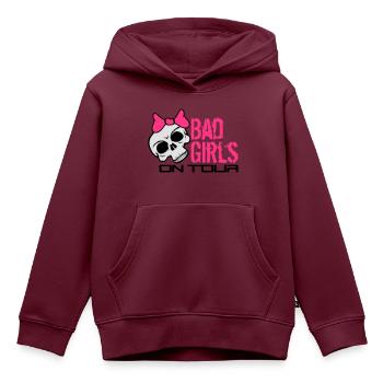 schaedel totenkopf boese bad gefaehrlich on tour u - Kinder Premium Organic Hoodie - Burgunderrot - Vorne - AI Model Kid Female (0cm)
