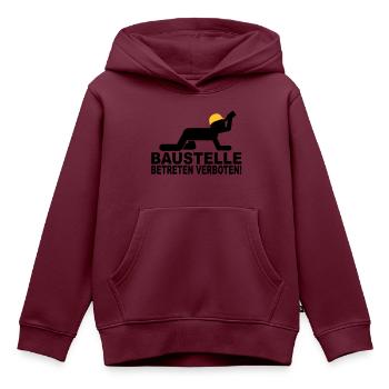 baustelle betreten verboten - Kinder Premium Organic Hoodie - Burgunderrot - Vorne - AI Model Kid Female (0cm)