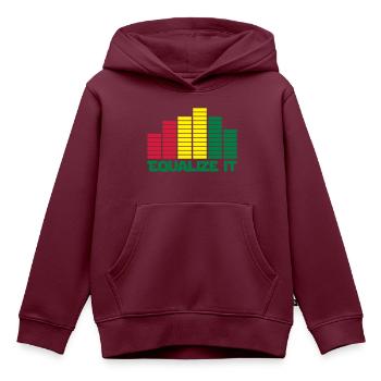 equalize it sound - Kinder Premium Organic Hoodie - Burgunderrot - Vorne - AI Model Kid Female (0cm)