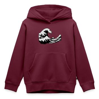 oberflächlich Fuji print wave manga japon hokusai - Kinder Premium Organic Hoodie - Burgunderrot - Vorne - AI Model Kid Female (0cm)