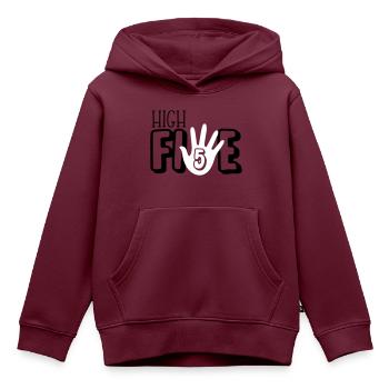 high 5 birthday - Kinder Premium Organic Hoodie - Burgunderrot - Vorne - AI Model Kid Female (0cm)