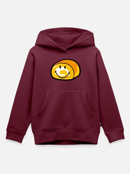 Smiley Bread - Kinder Premium Organic Hoodie - Burgunderrot
