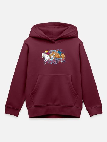 Bibi und Tina 'Überflieger' - Kinder Premium Organic Hoodie - Burgunderrot