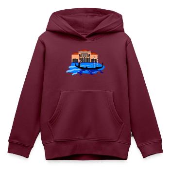 Venedig - Kinder Premium Organic Hoodie - Burgunderrot - Vorne - AI Model Kid Female (0cm)