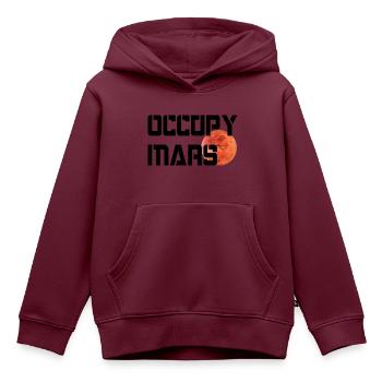 OCCUPY MARS - Kinder Premium Organic Hoodie - Burgunderrot - Vorne - AI Model Kid Female (0cm)