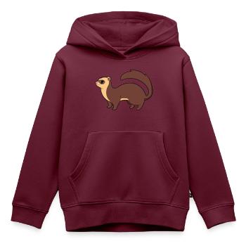 Frettchen - Kinder Premium Organic Hoodie - Burgunderrot - Vorne - AI Model Kid Female (0cm)