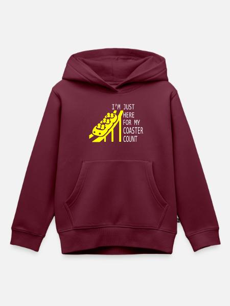 Rollercoaster Achterbahn - Kinder Premium Organic Hoodie - Burgunderrot
