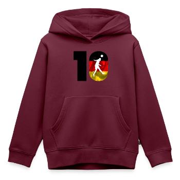 Fussball Spielernummer 10 Deutschland - Kinder Premium Organic Hoodie - Burgunderrot - Vorne - AI Model Kid Female (0cm)