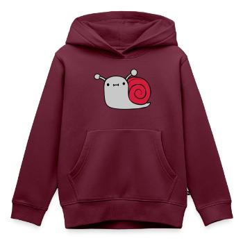 Kleine süße Schnecke - Kinder Premium Organic Hoodie - Burgunderrot - Vorne - AI Model Kid Female (0cm)