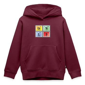 Genius | Periodensystem der Elemente - Kinder Premium Organic Hoodie - Burgunderrot - Vorne - AI Model Kid Female (0cm)
