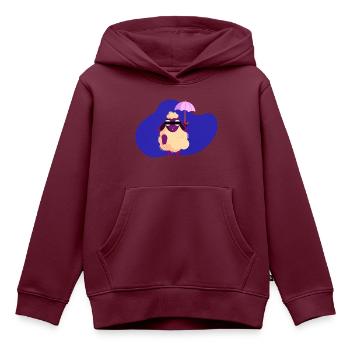 Cartoon Schaf - Kinder Premium Organic Hoodie - Burgunderrot - Vorne - AI Model Kid Female (0cm)