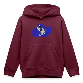 Cartoon Hai - Kinder Premium Organic Hoodie - Burgunderrot - Vorne - AI Model Kid Female (0cm)