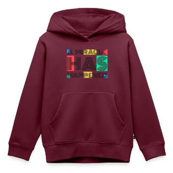 Ein Wunder ist geschehen - Kinder Premium Organic Hoodie - Burgunderrot - Vorne - AI Model Kid Female (0cm)
