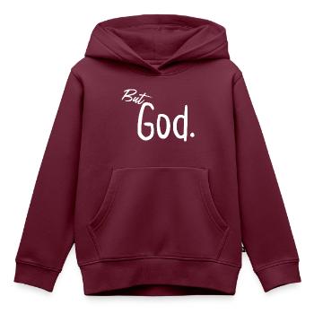Aber Gott - Kinder Premium Organic Hoodie - Burgunderrot - Vorne - AI Model Kid Female (0cm)