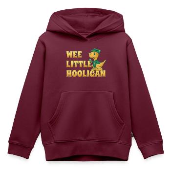 Wee Lil Hooligan liebt Dinosaurier St. Patrick Day - Kinder Premium Organic Hoodie - Burgunderrot - Vorne - AI Model Kid Female (0cm)