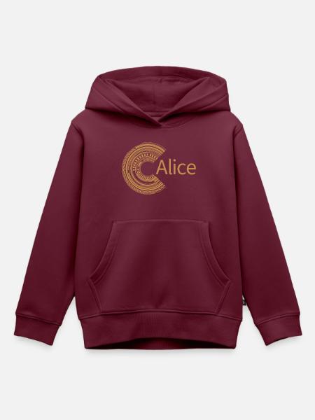 Für Alice - Kinder Premium Organic Hoodie - Burgunderrot