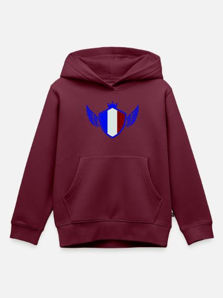 france wappen - Kinder Premium Organic Hoodie - Burgunderrot