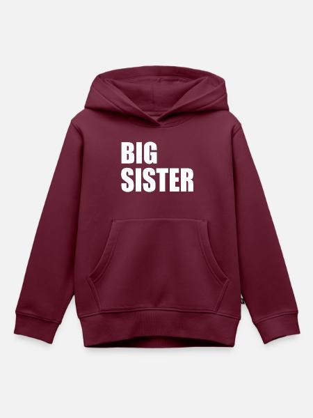 Big sister - Kinder Premium Organic Hoodie - Burgunderrot