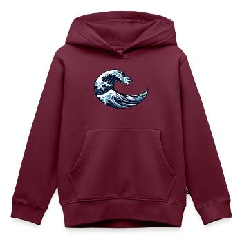 Die große Welle vor Kanagawa | Katsushika Hokusai - Kinder Premium Organic Hoodie - Burgunderrot - Vorne - AI Model Kid Female (0cm)