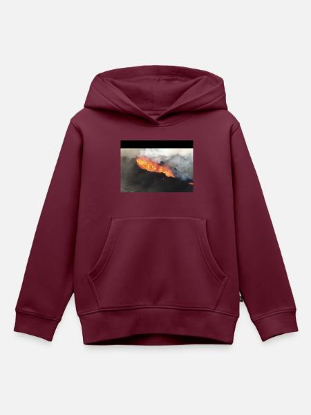 Vulcano - Kinder Premium Organic Hoodie - Burgunderrot