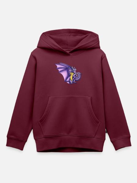 Herbst Lila Drache - Kinder Premium Organic Hoodie - Burgunderrot
