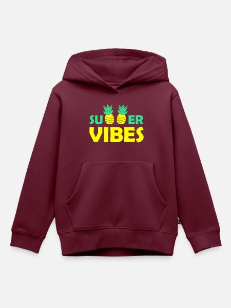 summer vibes 01 - Kinder Premium Organic Hoodie - Burgunderrot