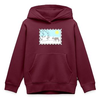 Stempel Gällivare - Kinder Premium Organic Hoodie - Burgunderrot - Vorne - AI Model Kid Female (0cm)