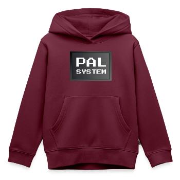 Retrogaming - PAL-System - Kinder Premium Organic Hoodie - Burgunderrot - Vorne - AI Model Kid Female (0cm)