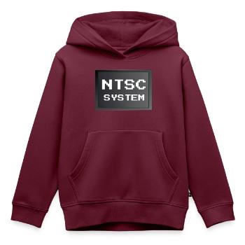 Retrogaming - NTSC-System - Kinder Premium Organic Hoodie - Burgunderrot - Vorne - AI Model Kid Female (0cm)