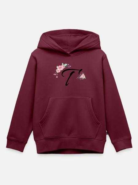 Brief und Blumen - Kinder Premium Organic Hoodie - Burgunderrot