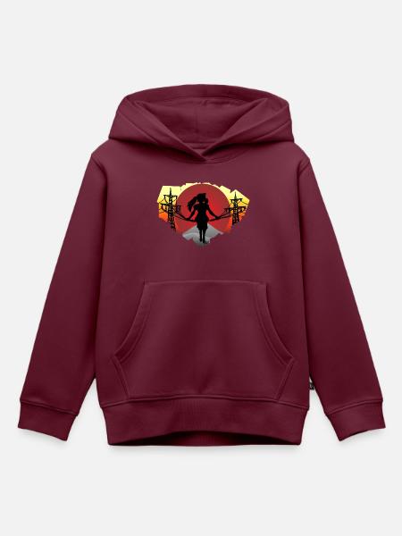 Cable Girl - Kinder Premium Organic Hoodie - Burgunderrot