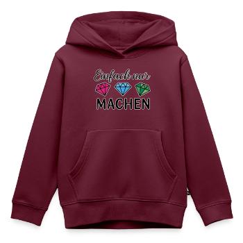 Einfach nur machen - Kinder Premium Organic Hoodie - Burgunderrot - Vorne - AI Model Kid Female (0cm)