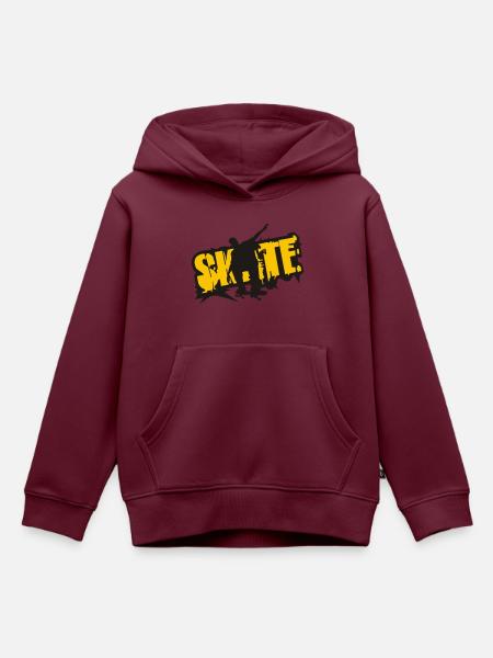 Skate - Kinder Premium Organic Hoodie - Burgunderrot