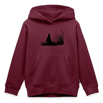 Rebhuhn im Gras - Kinder Premium Organic Hoodie - Burgunderrot - Vorne - AI Model Kid Female (0cm)