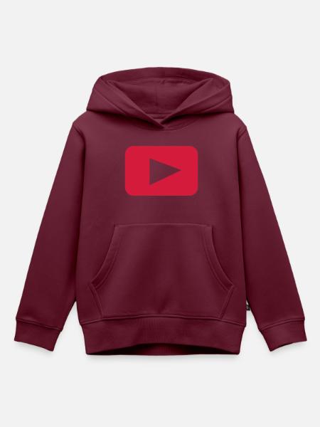 Play - Kinder Premium Organic Hoodie - Burgunderrot