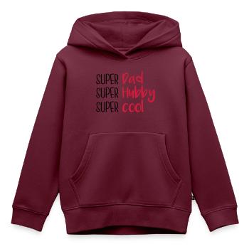 Super dad Super Hubby Super cool - Kinder Premium Organic Hoodie - Burgunderrot - Vorne - AI Model Kid Female (0cm)